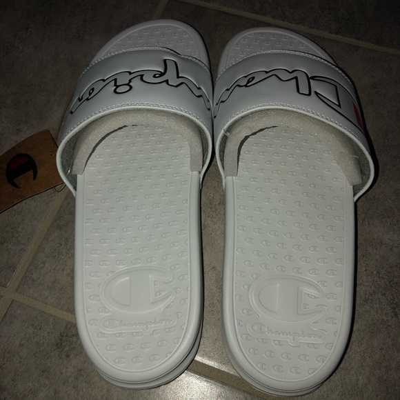 NEW Men’s Champion Super Slide Split Script White - Picture 4 of 5
